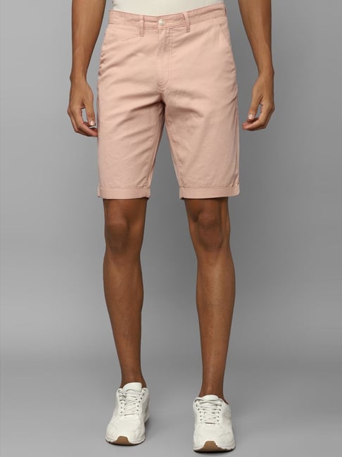 Allen Solly Pink Cotton Slim Fit Shorts-picture-12
