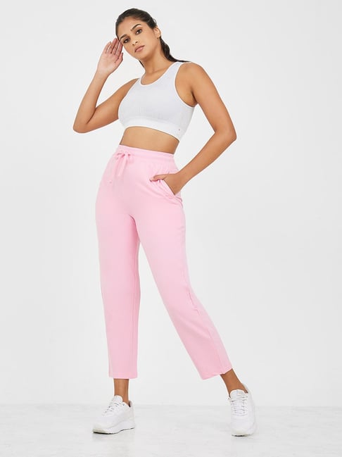 Kotty Regular Fit Women Cotton Lycra Blend Pink Trousers