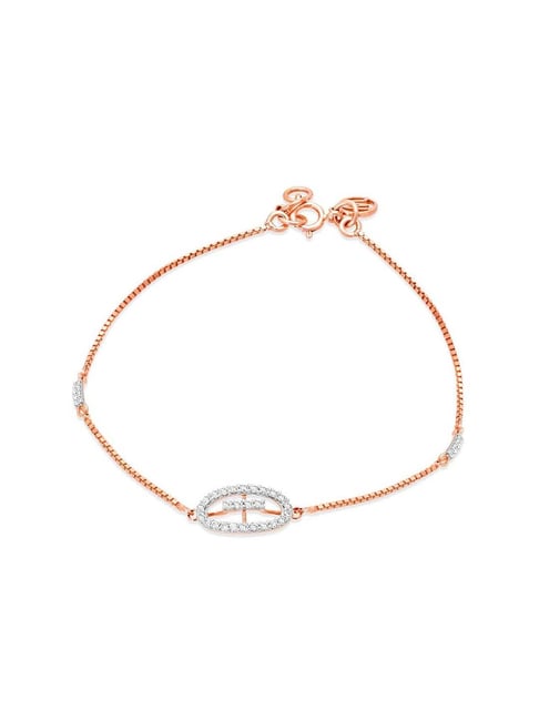 14Kt Rose Gold Pretty Infinity Diamond Bracelet