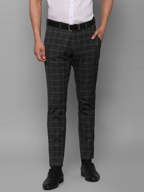 Buy Men Black Slim Fit Checked Formal Trousers online  Looksgudin