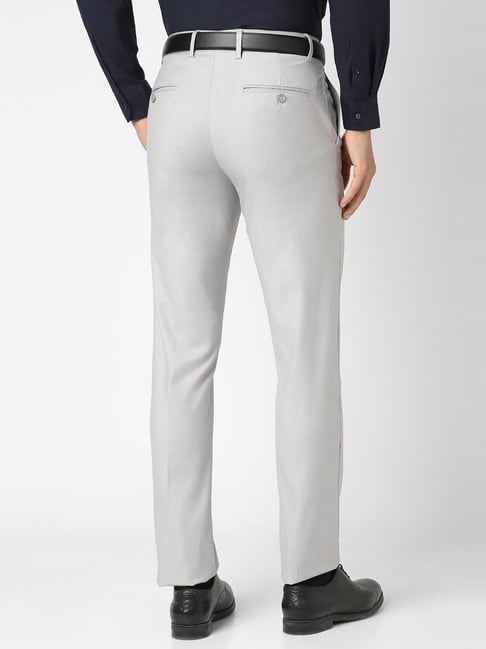 Buy Peter England Elite Light Grey Slim Fit Trousers for Mens Online @ Tata  CLiQ