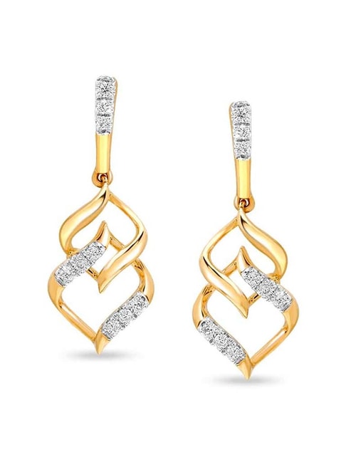 Yellow gold earrings with diamonds 0,10 ct - fineness 14 K - Ref No 157.240  / Apart