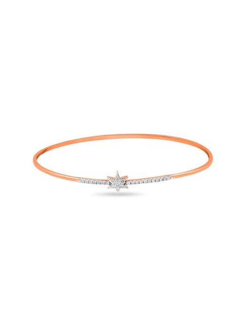 14k Rose Gold Diamond Bangle Bracelet