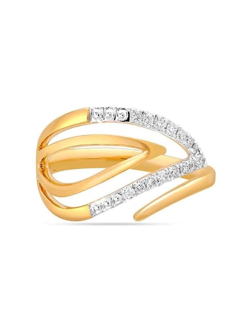 Buy Mia By Tanishq Nature's Finest Gold Crossed Paths Ring Online At Best  Price @ Tata CLiQ