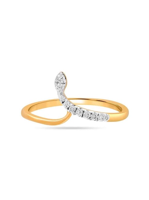 14KT Yellow Gold Shimmering Rivulet Diamond Finger Ring