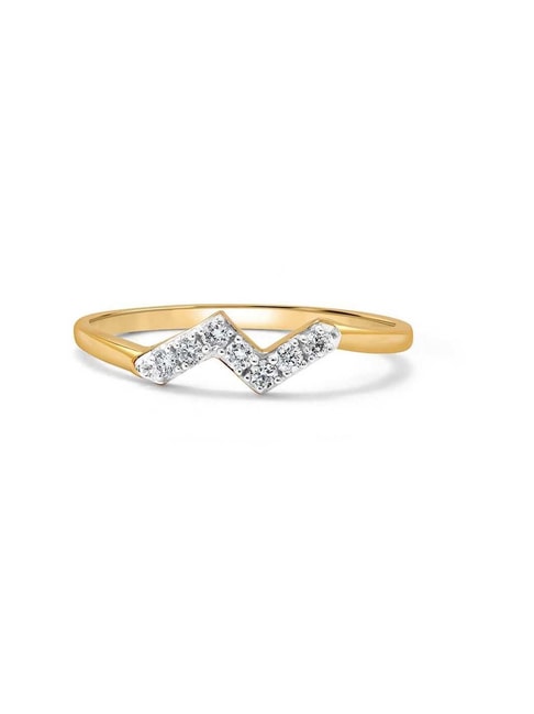 Triangle Diamond V Shaped Engagement Ring Yellow Gold - Doron Merav-demhanvico.com.vn