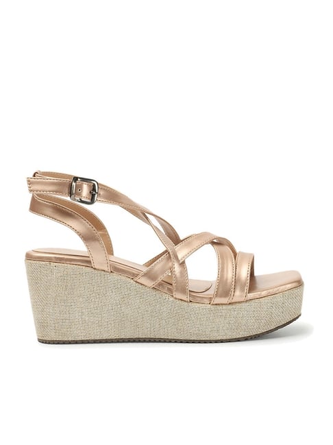 Gold platform wedge discount sandals