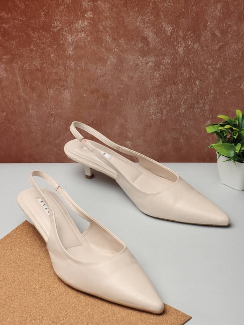 Elle Women's Cream Sling Back Sandals