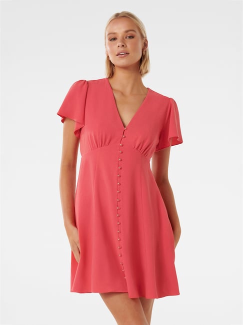 Buy Forever New Pink Regular Fit A Line Dress for Women Online @ Tata CLiQ