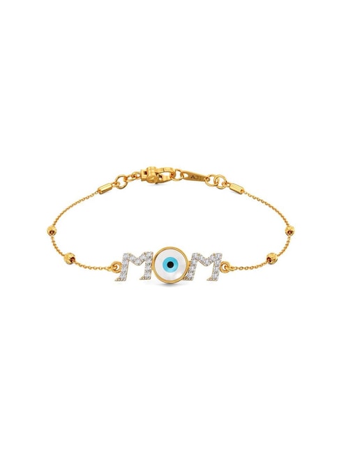 14K Gold Evil eye bracelet with black zircons - George Art Jewels