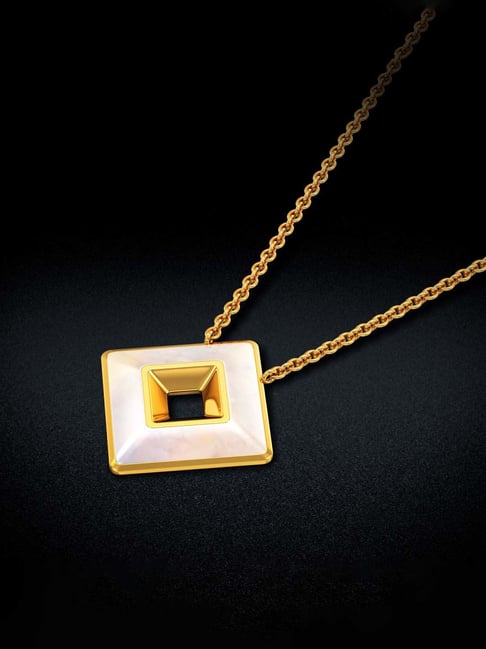 Style-Square Glowing Milk color Gold Pendant