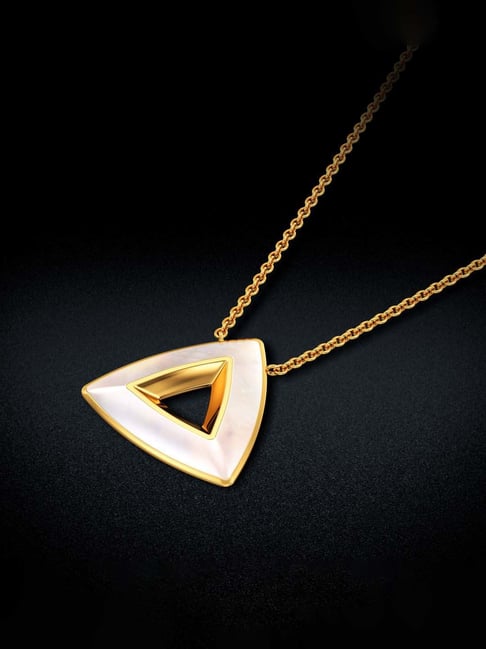 Milky pyramid shaped cute gold Pendant