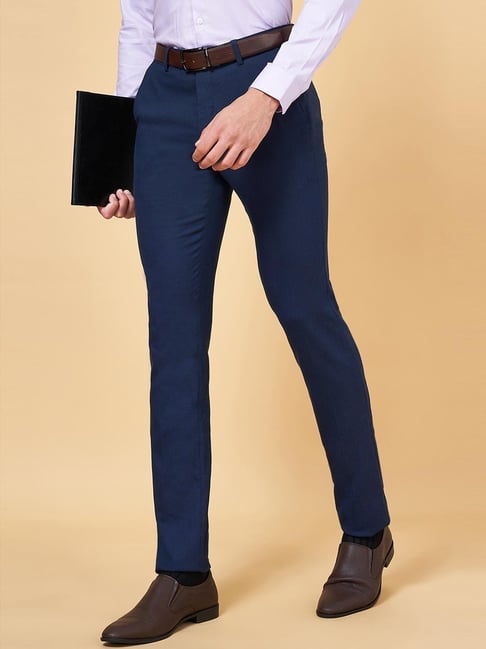 Buy Annabelle By Pantaloons Women Charcoal Grey Slim Fit Solid Formal  Trousers - Trousers for Women 2519380 | Myntra