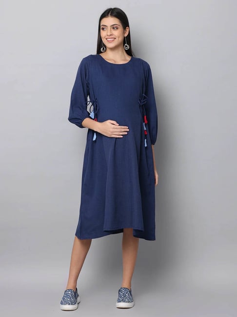 Buy The Mom Store Navy Maternity & Nursing Dress for Women Online @ Tata  CLiQ