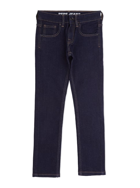 Buy Pepe Jeans Kids Dark Blue Solid Jeans for Boys Clothing Online