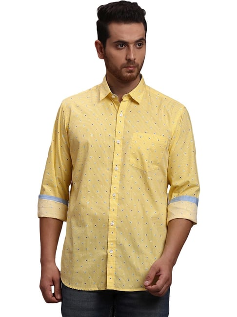 ColorPlus Yellow Cotton Regular Fit Printed Shirt-picture-19