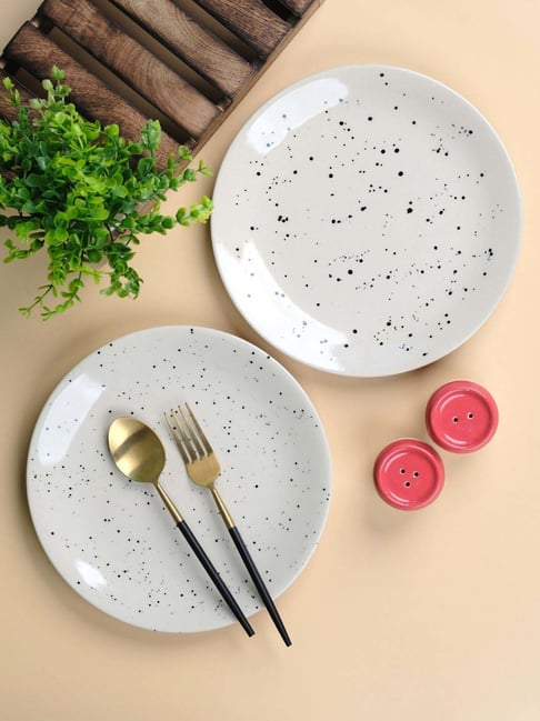 VarEesha White Ceramic Dinner Plates - Set of 2-picture-27