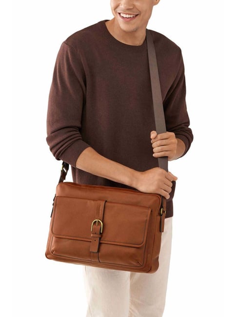 Fossil Leather outlet Messenger Bag