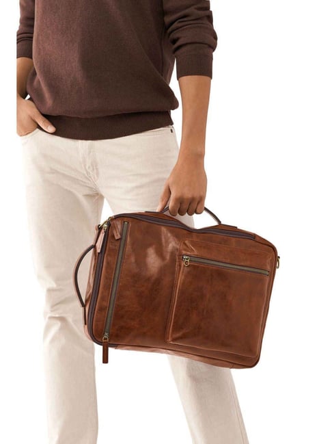 Buy Fossil Buckner Brown Leather Medium Convertible Backpack Online At Best Price Tata CLiQ