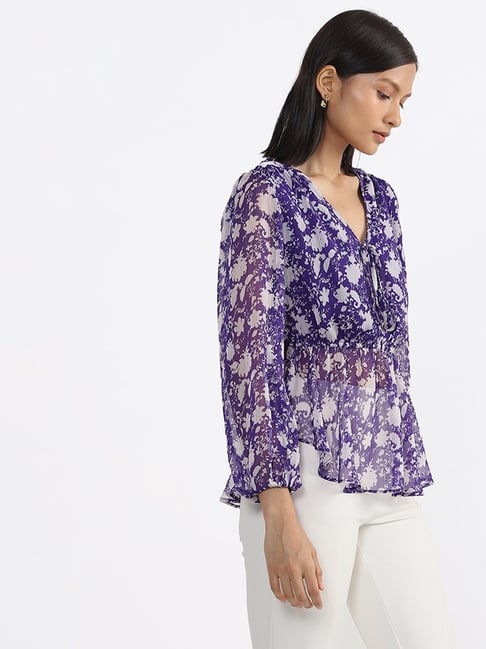 purple chiffon blouse