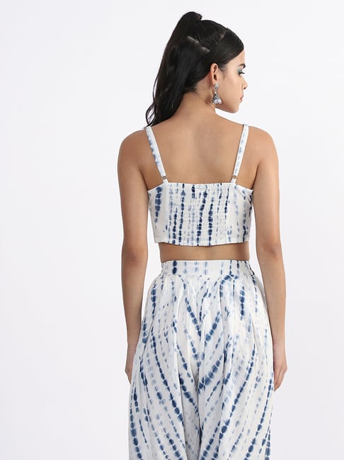Bombay Paisley by Westside Embroidered Indigo Bralet Crop Top