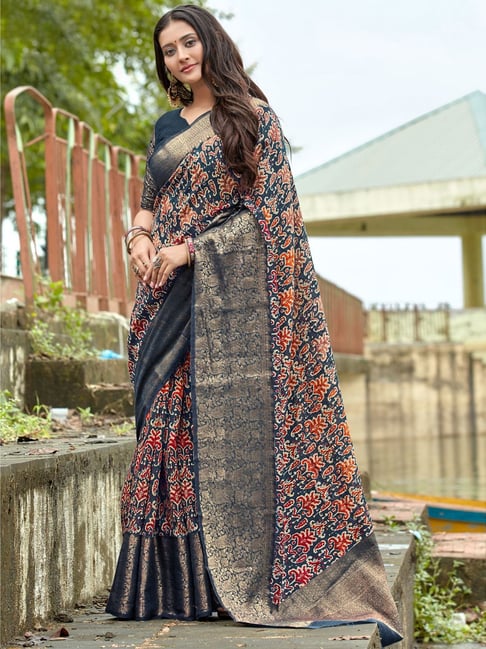 Pure Linen Ethnic Cream Saree, Printed Festive Wear