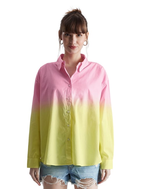 yellow and pink shirt