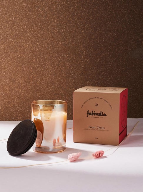 Buy Fabindia Home Adhrit Gold Wax Poorv Trails Jar Candle at Best