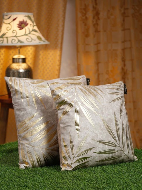 Buy Hosta Homes Golden Foil Embellished Cream Cushion Cover Set