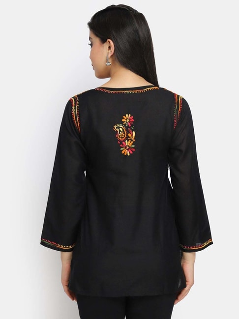 Full Sleeves Chikan Work Anarkali Kurti, Size: XL at Rs 1800 in Lucknow