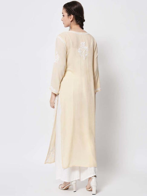 Get Embroidered Chikankari Anarkali Kurti – Paramount Chikan