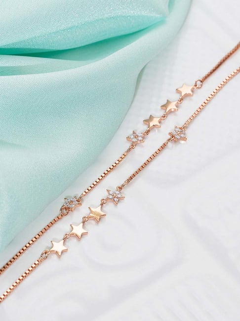 Zavya 92.5 Sterling Silver Flexible Anklets for Women - Set of 2-picture-17