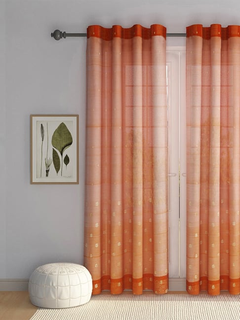 Fabindia Home Eesha Rust Orange Cotton 5 ft Window Curtain-image-26