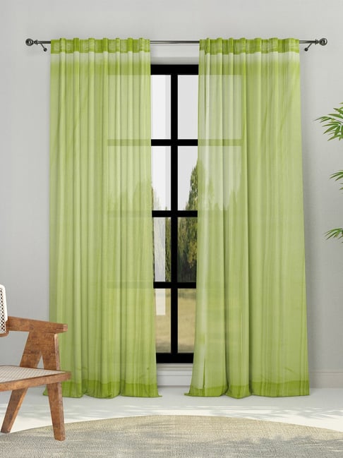 Fabindia Home Krisha Veeya Green Cotton 7 ft Door Curtain-picture-19