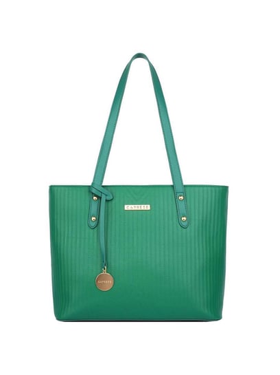 Buy Caprese Lucya Green Textured Large Tote Handbag Online At Best