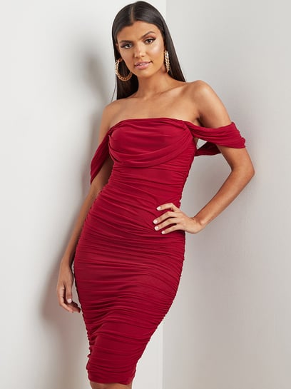 bardot slinky ruched bodycon midaxi dress SOLD OUT , High Quality Fashionable Bardot Midaxi Bodycon Dress Available (Meshki), Size:6UK, Price:2700/=, 0741864200