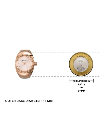 Buy FOSSIL Watch Ring 15 mm Gold Dial Stainless Steel Analogue Watch For  Women - ES5319 | Shoppers Stop