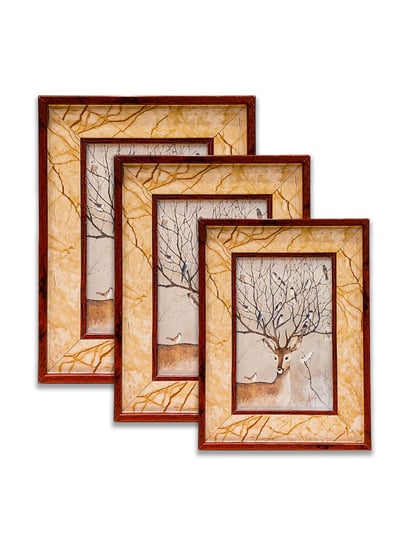Buy Art Street Gold Engineered Wood Table Top Photo Frames - Set