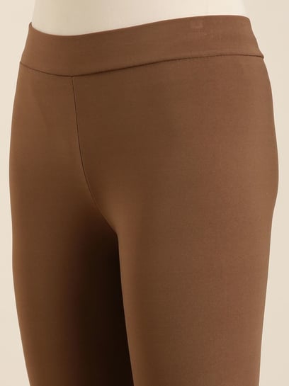 SHOWOFF Coffee Brown Cotton Leggings