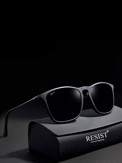 Resist Eyewear MARKBFBLACK UV-Protected Wayfarers For Men (Black, FS)