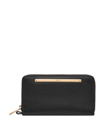 Buy Fossil Liza Black Solid Zip Around Wallet for Women Online At