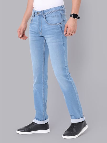 Buy Van Heusen Denim Labs Sea Blue Slim Fit Jeans for Mens Online
