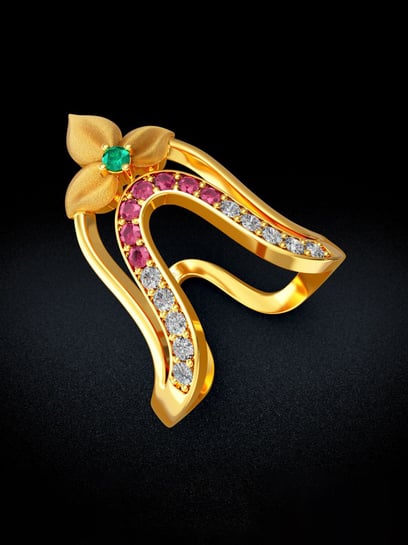 Buy 22Kt Gold Semi Precious Gatticheta Design Ladies Vanki Ring 94VH2216  Online from Vaibhav Jewellers