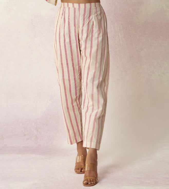 Scakhi Kurta Set  Buy Scakhi Red Block Print Fit And Flare Kurta Trousers  set Of 2 Online  Nykaa Fashion