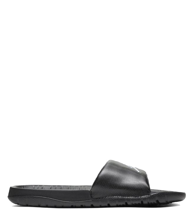 Jordan flip flops online black