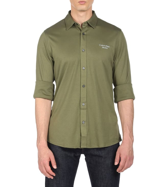 Calvin klein best sale olive green shirt