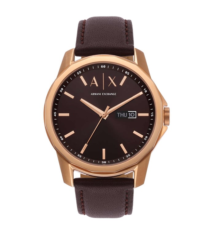 Armani exchange discount watch leather strap