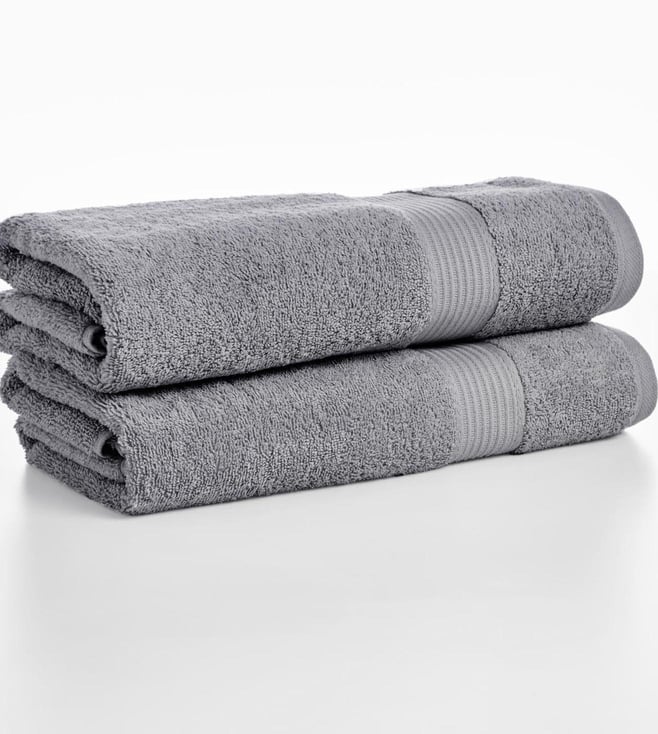 Buy Light Grey Horizon Towel Set Set Of 1 Bath Online Tata