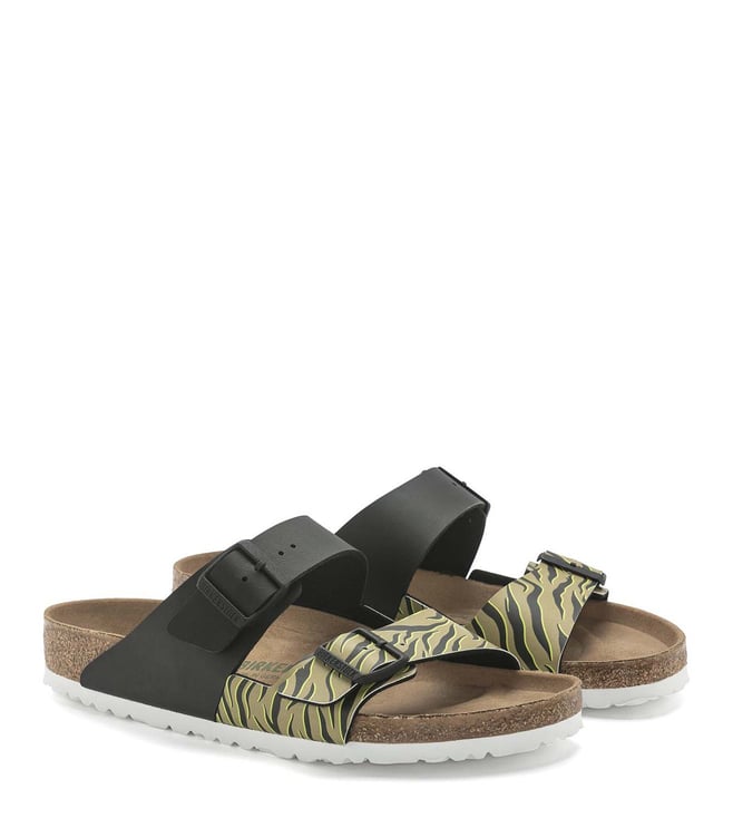 Buy Birkenstock Arizona Split Zebra Cork Brown Slide Sandals for