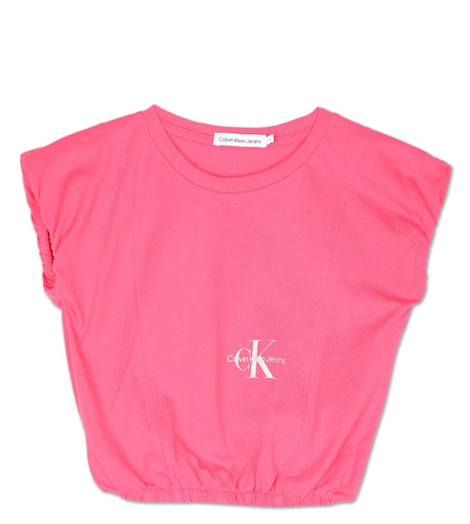 CALVIN KLEIN JEANS Kids Pink Regular Fit T-Shirt